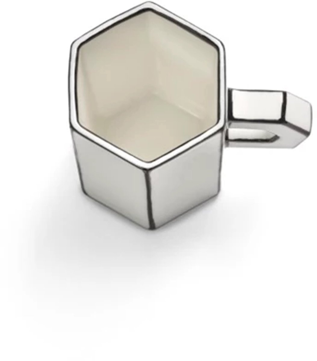 Serax Annebet Philips Carte Blanche dubbele espresso kop H7.7cm wit / zwart