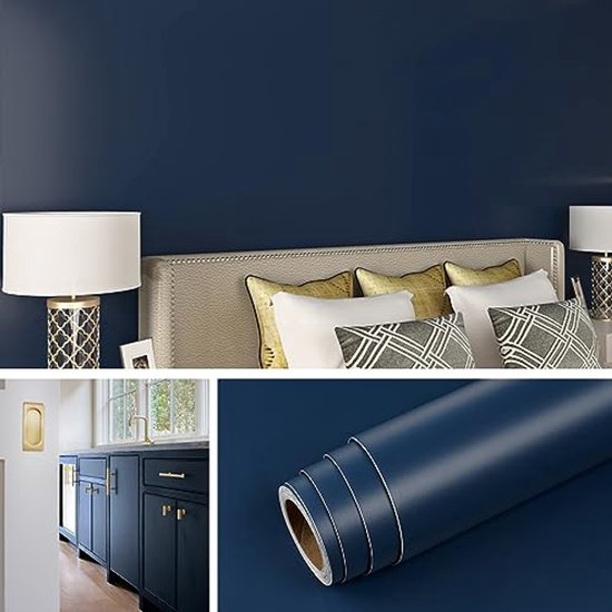 Zelfklevend Behang in Blauw voor Slaapkamer en Badkamer - 40CMx5M
