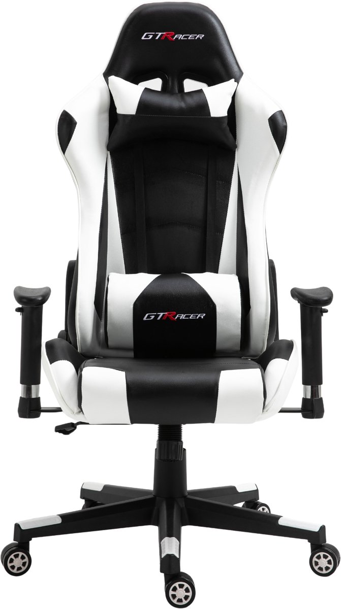GTRacer Pro Gaming Stoel Ergonomisch Zwart/Wit - afbeelding 2