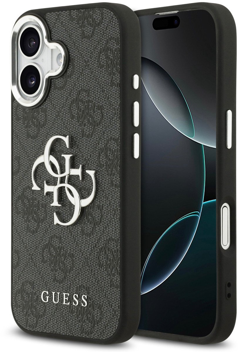 Guess Back Cover - iPhone 17 - Zwart - Rubberen bumper - Big Metal Logo