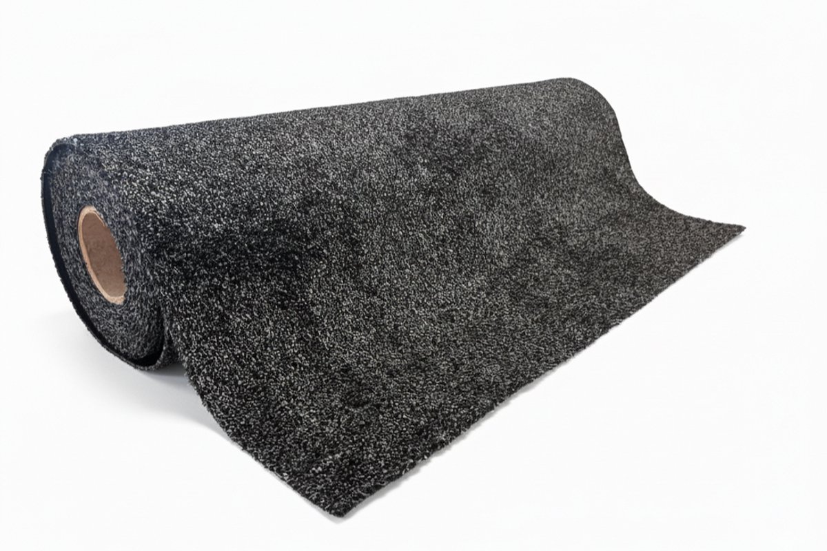 Weekmakervrije droogloopmat - Antraciet - 200x50cm - 6mm - 100% katoen - Droogloopmat voor dubbel openslaande deuren - Schoonloopmat - Deurmat voor binnen - Duurzaam - Anti-slip rug - Geschikt voor PVC- en vinyl vloeren - DIY op maat te snijden