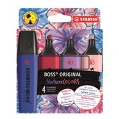 STABILO BOSS ORIGINAL - Markeerstift - NatureCOLORS Wildflower - Etui met 4 kleuren