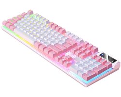 NAXSIR Mechanische Gaming Toetsenbord - RGB Verlichting - Zwevende Toetsen - Bedraad USB Toetsenbord voor Gamen en Kantoor