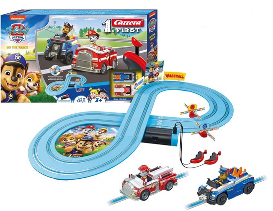 Carrera FIRST Racebaan - PAW PATROL Speelgoed - On the Track - 2,4 m - 10 onderdelen