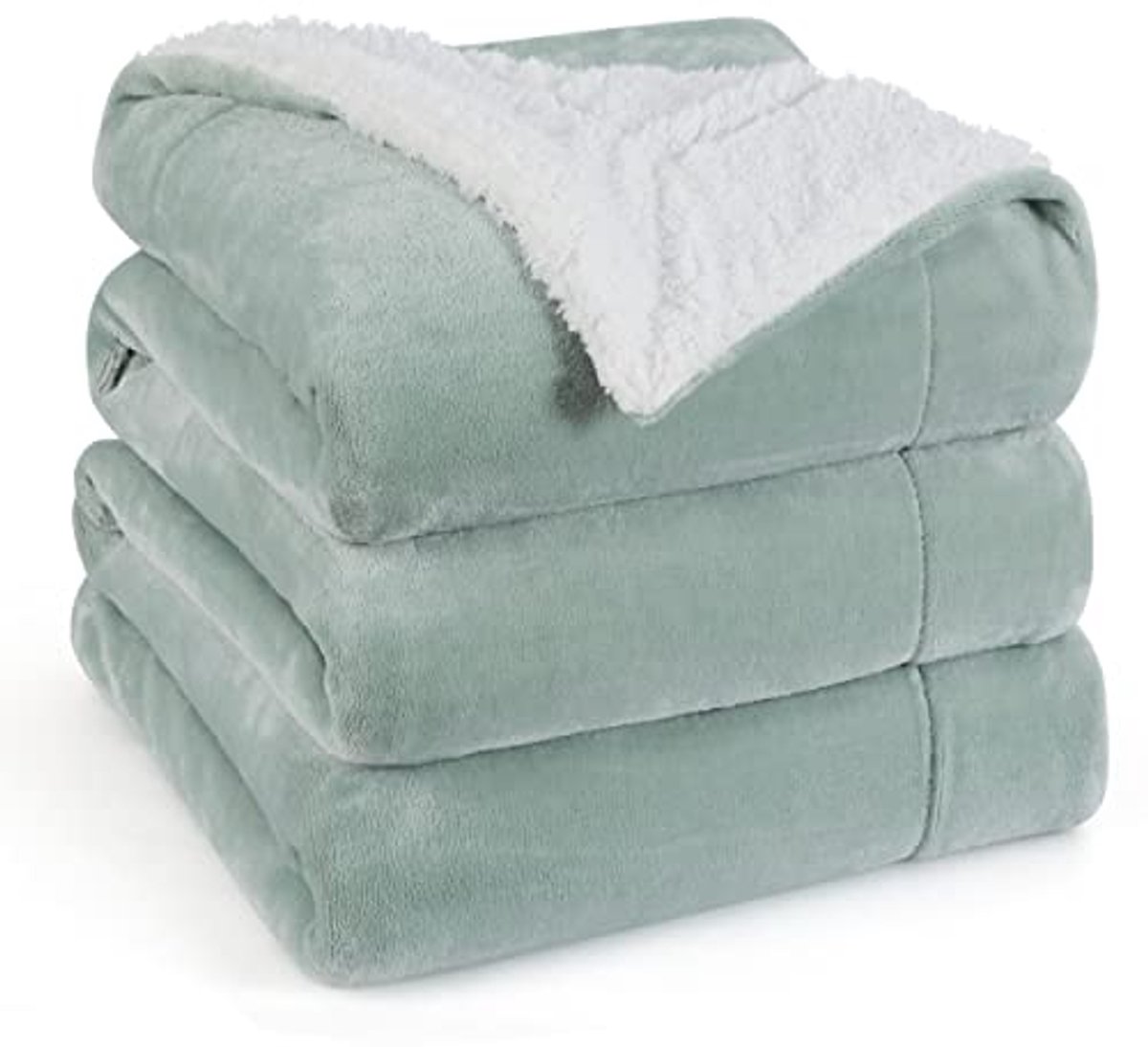 Warme Sherpa Wollen Knuffeldeken - Dikke Pluizige Fleecedeken voor Bank - Groene Woondeken 230 x 270 cm