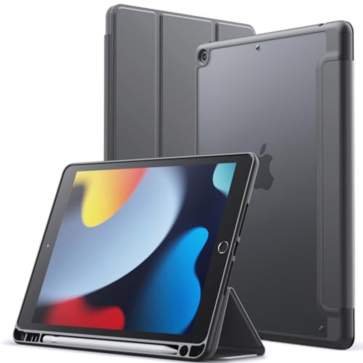 Matte Hoes voor iPad 9/8/7 - 10,2 Inch met Pencil Houder en Slank Design