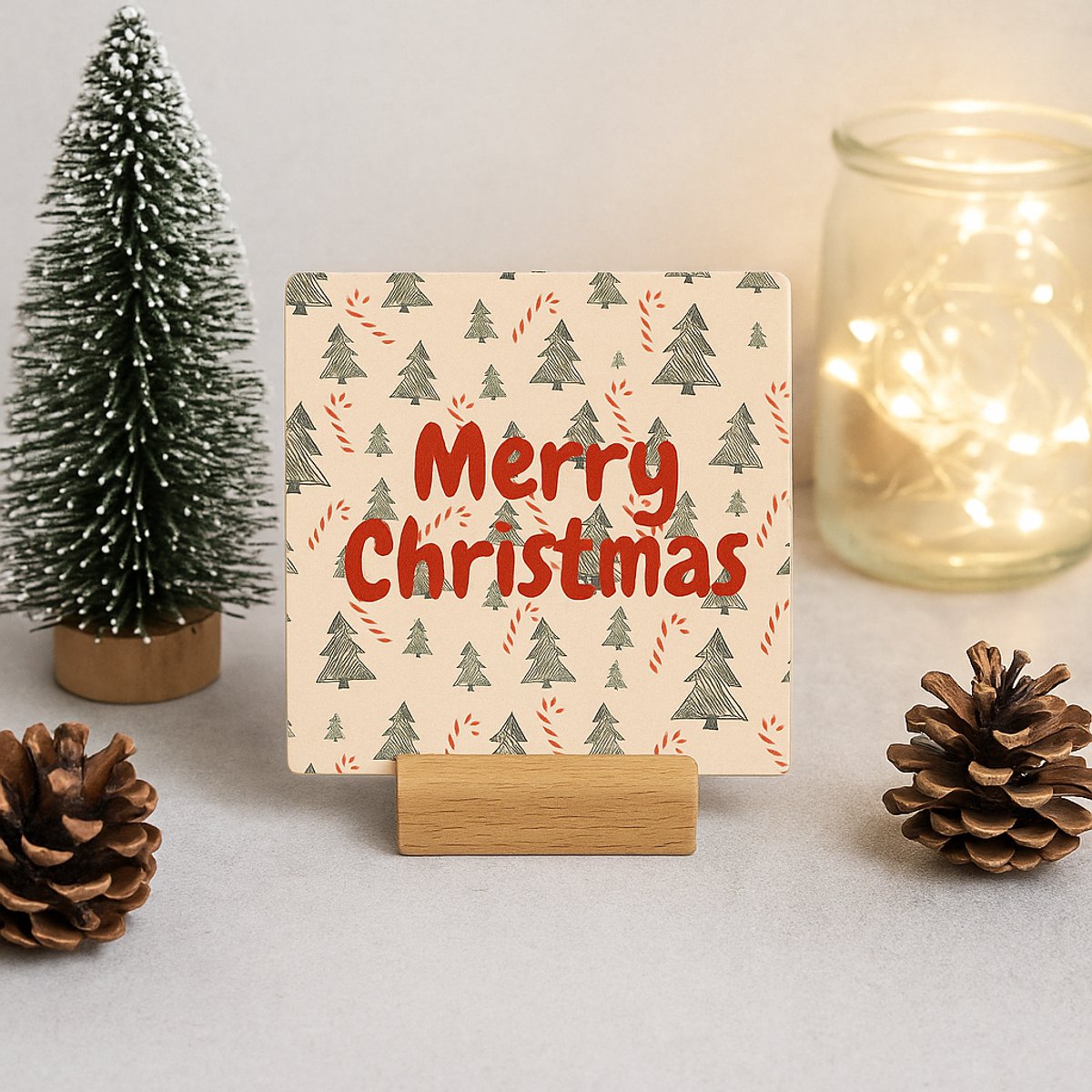 Merry christmas - 10 x 10 cm - Kerst decoratietegel