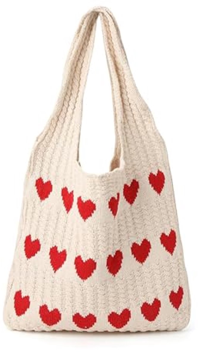 Gebreide Tote Bag voor Dames - Handgemaakte Schoudertas voor Werk en Reizen