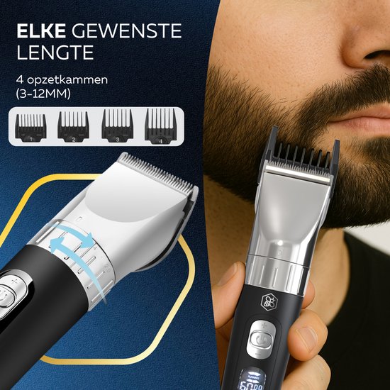 Professionele Draadloze Tondeuse - Beeperfect®- Tondeuse Mannen Hoofdhaar - Haartrimmer - Kapper Haar Machine - Haartondeuse - Trimmer Baard - Trimapparaat - Barber Hair Clipper - Kapper Trimmer