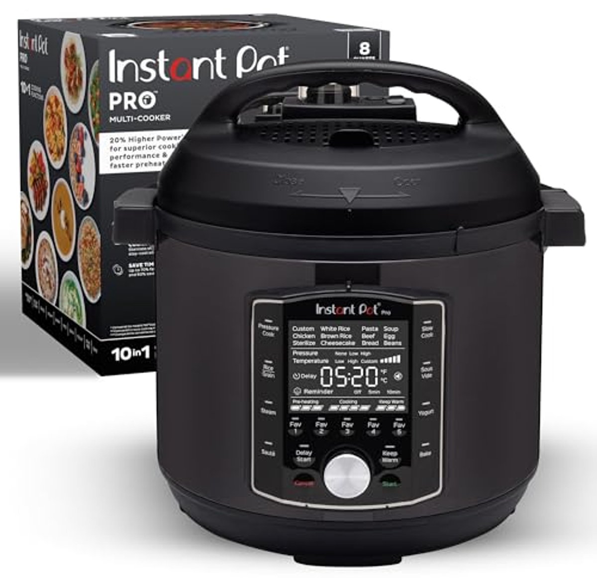10-in-1 Multikoker - 8 QT Snelkoker, Slowcooker, Rijstkoker, Stoomkoker, Sauté, Sous Vide, Yoghurtemaker, Sterilisator en Warmhouder met 800+ Recepten