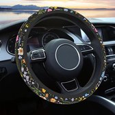 ISAKEN Stuurhoes voor de auto, stuurhoes van siliconen, 34-40 cm, ronde stuurhoes, alle seizoenen, autostuurbescherming, stuurhoes voor de meeste
