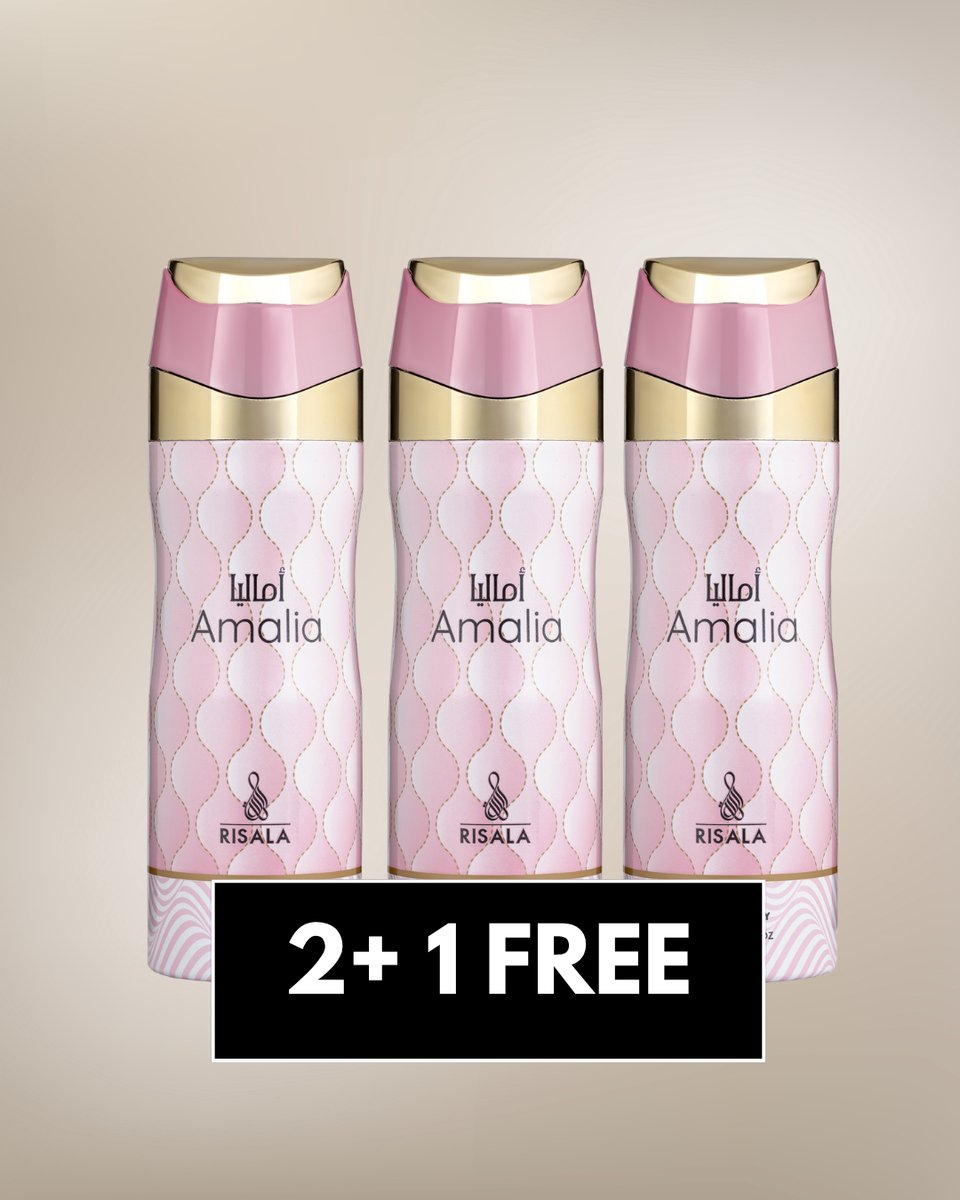 Amalia by Risala – 200ml x3 Perfume Deodorant Spray – Long Lasting Arabic Oriental Fragrance from Dubai – Floral, Fruity, Amber & Musk Scent