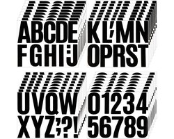 32 Sheets / 336Pcs Large Letter Stickers, 10cm Self Adhesive Vinyl Capital Letters Stickers Alphabet Number Stickers for Poster Board Message Board Handicraft Home Decor (Black)