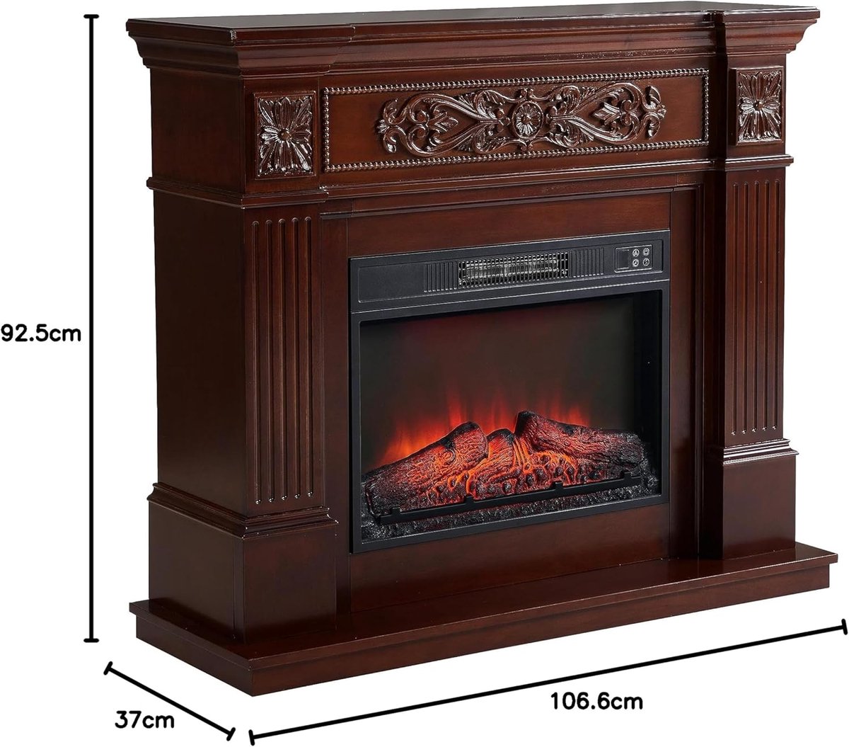 Elektrische Haard Toscana Luxe Flame AF23S – 1800W LED Sfeerhaard met Realistisch Vlameffect & Geluid – 12 Warmtestanden – Digitale Thermostaat – Timer – 3 Helderheidsniveaus – Afstandsbediening – Roestkleurig Design – Vrijstaand – Voor HomeByNicole