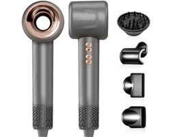 Sansbeauté® Föhn met Diffuser - Krullen - 110.000RPM - Ionische Haardroger met Borstel - 4 Opzetstukken – Reisföhn - Krul Feun Set - Sèche Cheveux - Haarföhn met Defuser - Hair Blow Dryer - 1600W