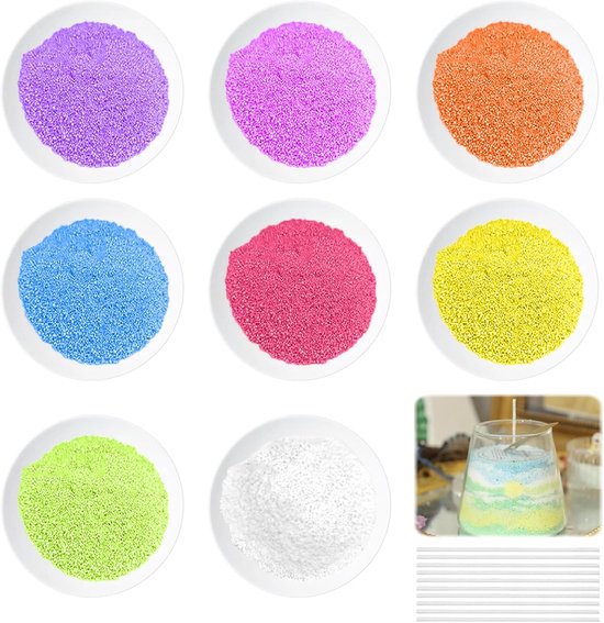 8 Kleuren Kaarsen Zand - 10 Lonten - DIY Kaars Maken - Wax Granules - 240g