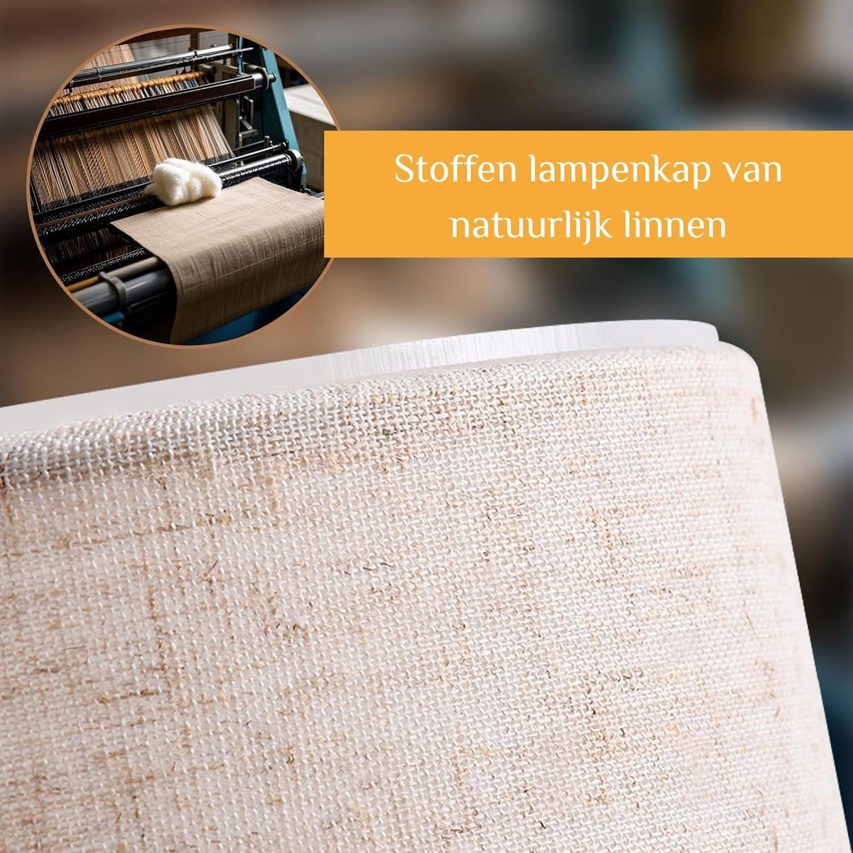 Glitzerlife Vloerlamp Zwart Vintage Retro Industrieel - Met Stoffen Kap E27 Fitting - Leeslamp met Voetschakelaar - Exclusief Lichtbron - Voor Woonkamer, Slaapkamer, Werkkamer & Kantoor thumbnail 3