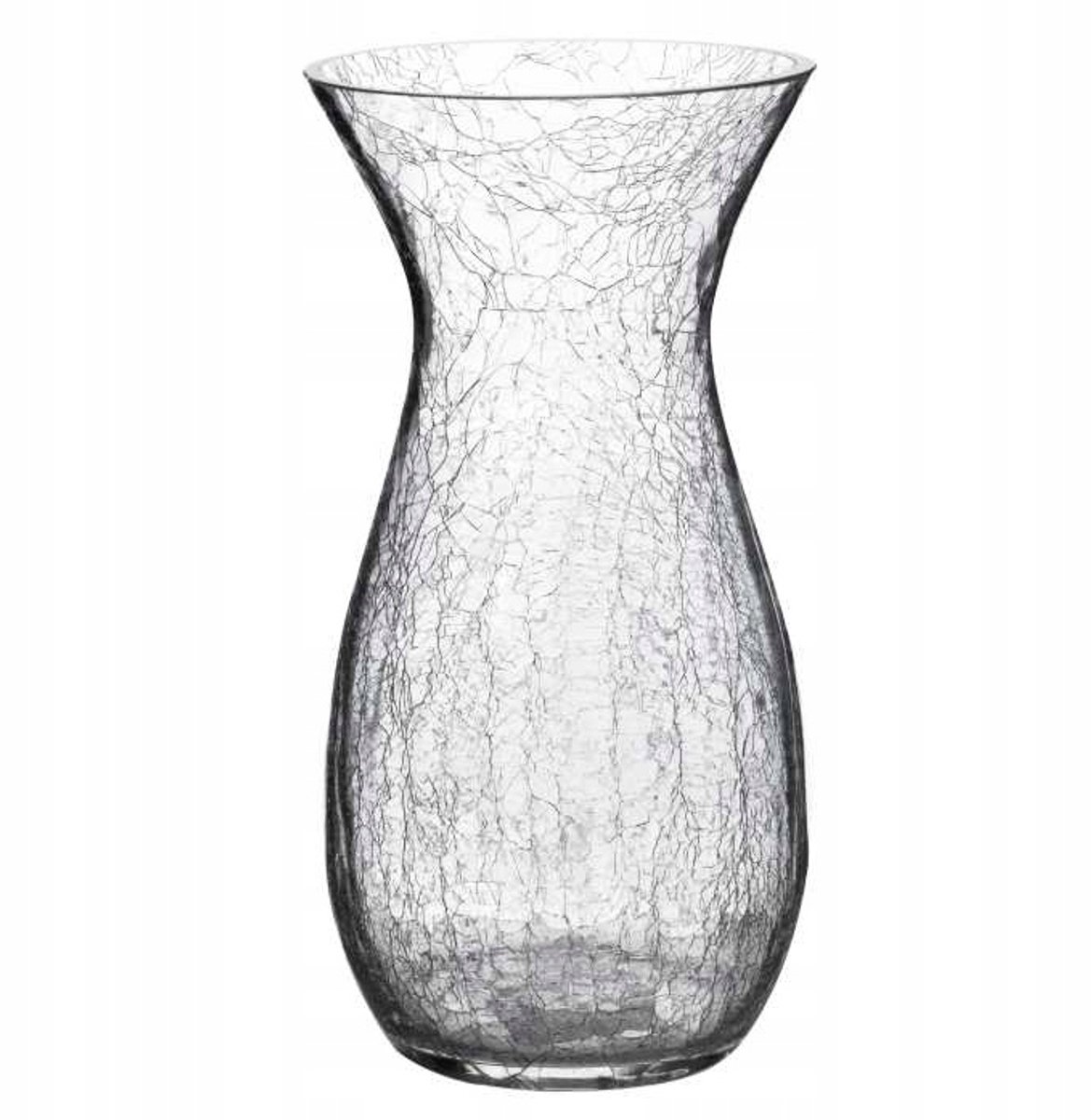 Decoratieve Glazen Vaas - Gebarsten Glas - 25x13 cm