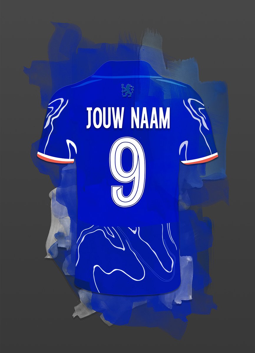 Chelsea ingelijste poster met personalisatie - Met eigen naam en rugnummer - A2 formaat - 42x59.4 cm - Semi/ glossy papier - Voetbal shirt poster - Geïnspireerd op de kleuren van Chelsea en een beetje fantasie