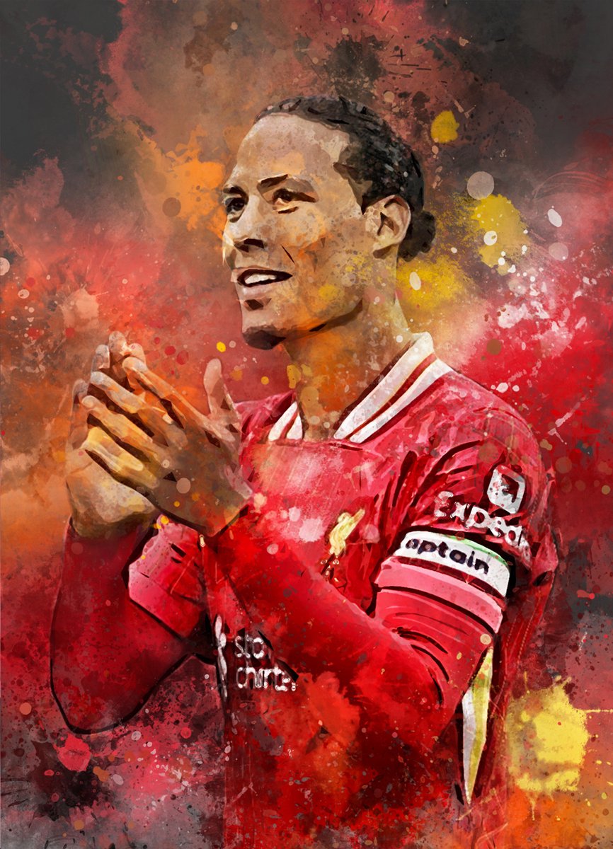Van Dijk poster - Voetbal wanddecoratie Virgil van Dijk - A1 poster - 59.4x84 cm - Semi glossy fotopapier - Voetbal fan poster - Unieke poster cadeau voor een echte voetbalfan