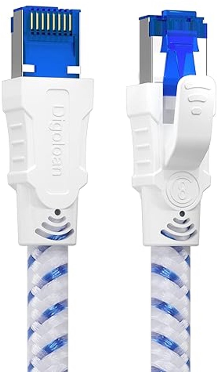Internet kabel 1.5 meter wit CAT8 - Ethernetkabel RJ45 UTP kabel 40 Gbps - Topkwaliteit Netwerkkabel voor gamen en streamen - Compatibel met Cat5, Cat6 en Cat7