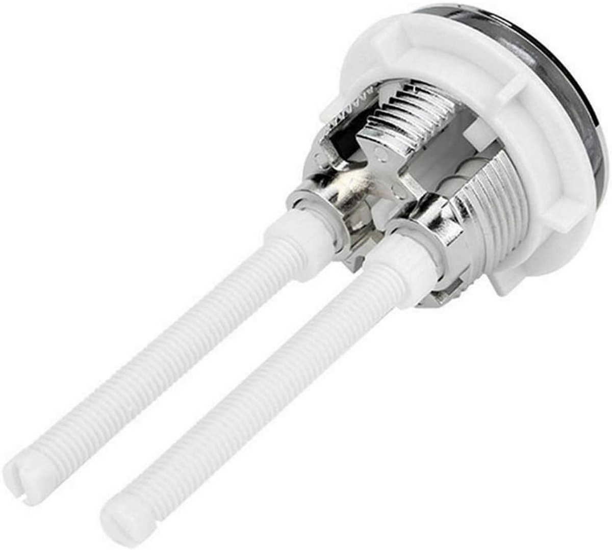 Hoge kwaliteit Hoogwaardige kunststof drukknop voor toiletreservoir met dubbele spoeling en 2 stangen voor een gat van 38 mm