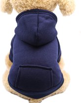 Hondenjas - Winterhoodie voor Honden - Hond Warme jas - Winterhondenhoodies - Met Zakken Warme Jas - Perfect voor Kleine Honden - Chihuahua Jas - Puppy Kittenkleding - Marineblauw Maat L