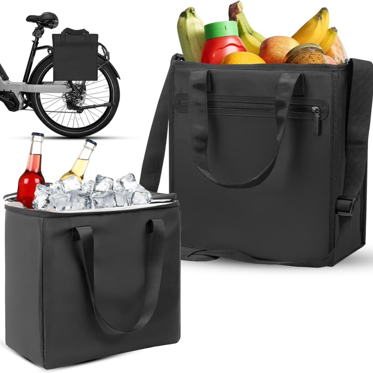 Lexium Fietstas enkel - Enkele fietstas waterdicht - Fietstas achter - Bagagedrager - Fietsaccessoires - Fietsen - School - Werk - Boodschappen