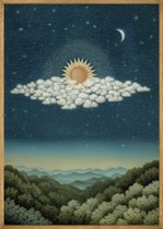 Sterrenhemel Boven het Woud Poster - 40x50 cm