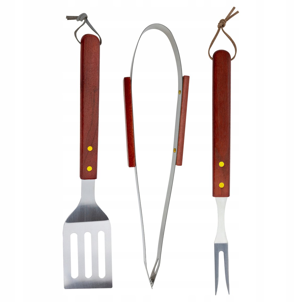 Grill Gereedschap Set: Tang, Spatel & Vork (3 Delig)