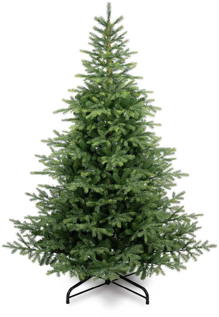 Moderne kunstkerstboom Chicago van 210 cm hoog met mix van PE en PVC materialen.