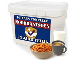 Noodpakket voor Thuis - Overlevingspakket Oorlog - Weekbox Voedselpakket - Denk Vooruit Overheid - Survival Set & Kit - Nood Ton met Eten en Drinken - Noodrantsoen & Prepper Voeding - Droogvoedsel Pakket 20 tot 25 Jaar Lang Houdbaar