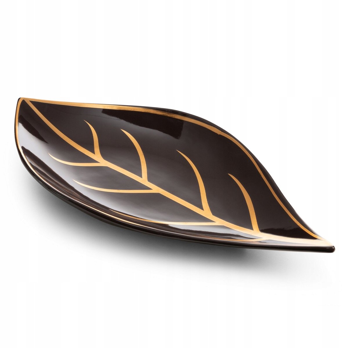 Decoratieve Schaal Alisma 41x20cm Keramiek Bruin/Goud