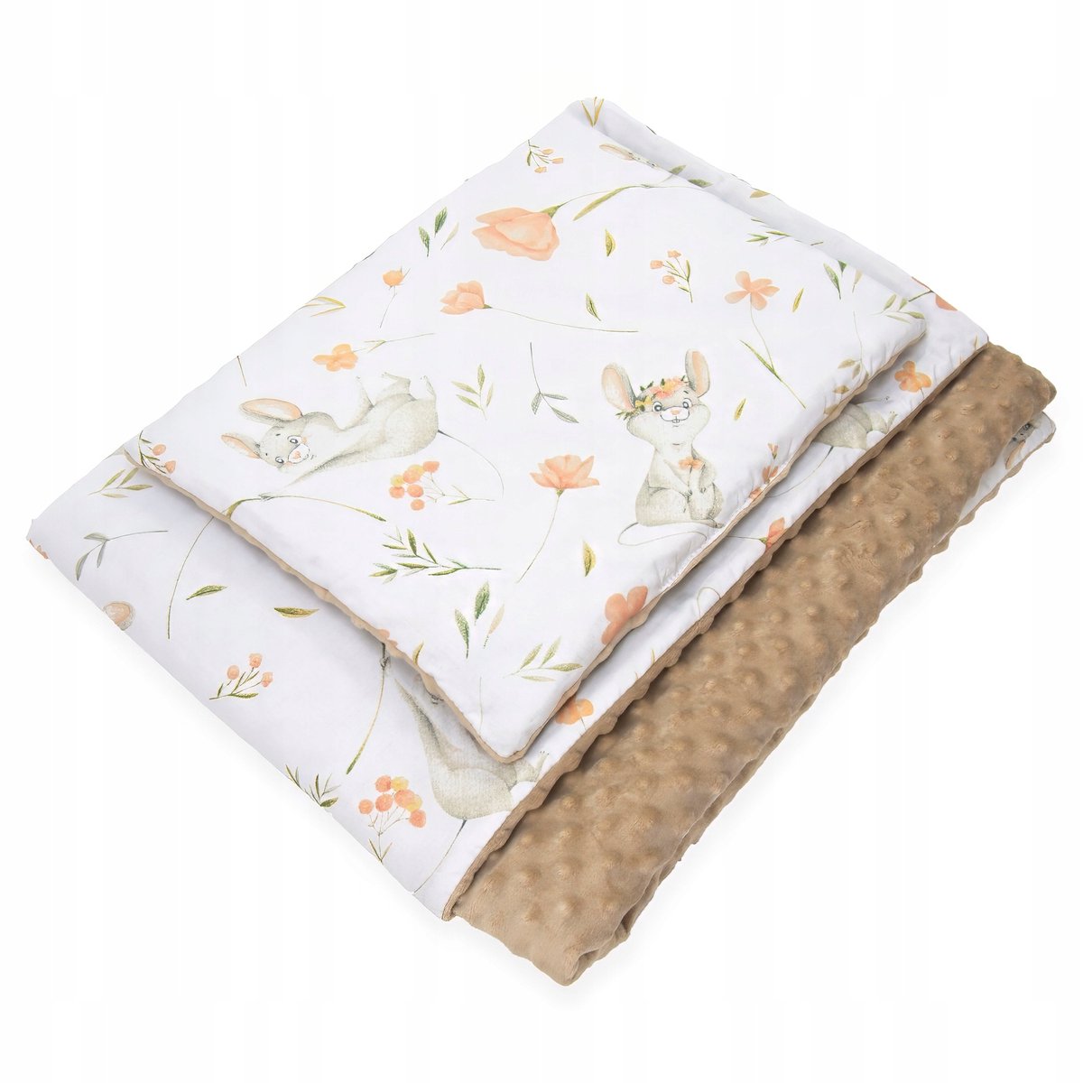 Minky Kinderwagendekken 100x135 cm met Kussen - Kerstin