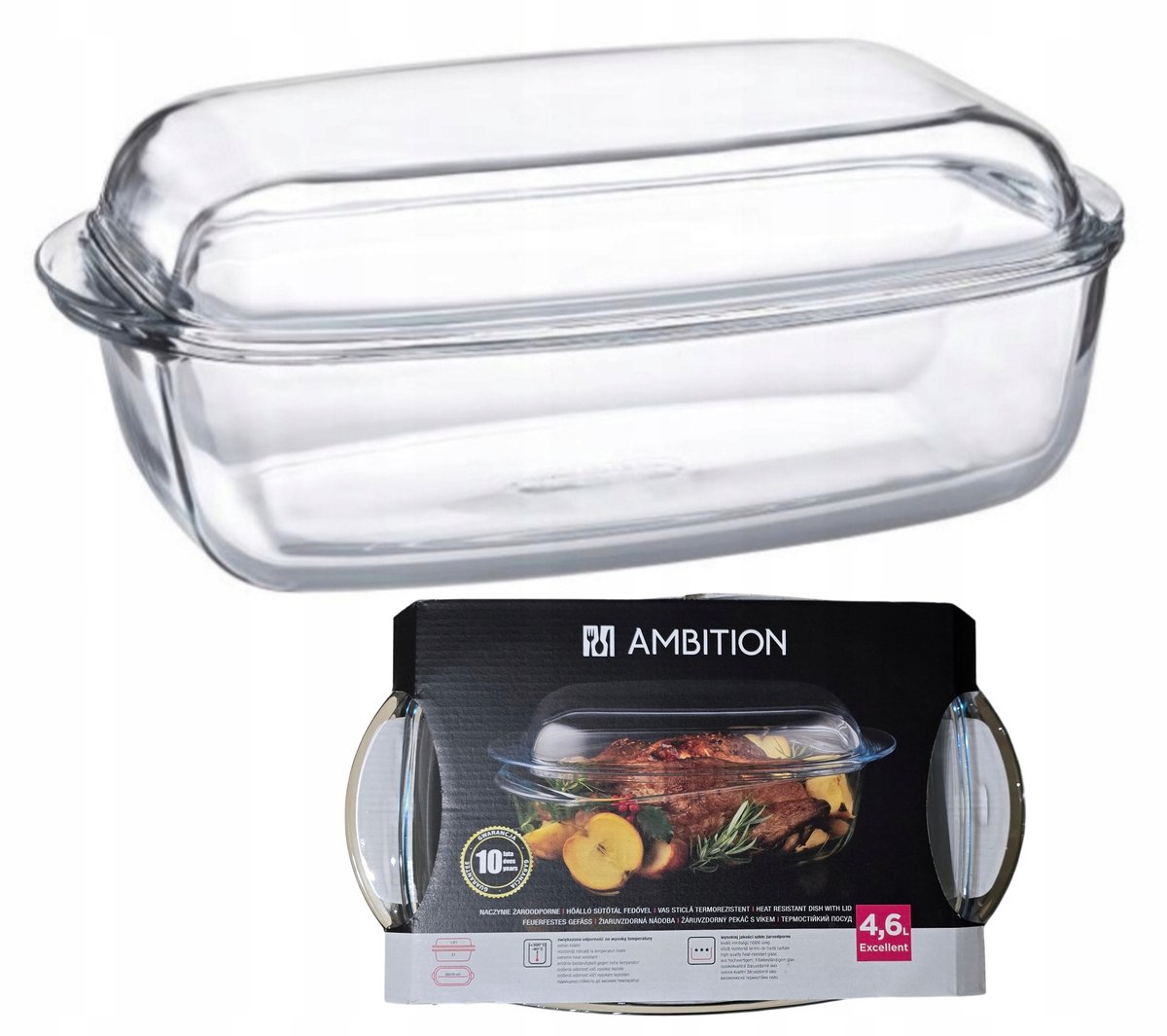Pyrex Excellence Ovenschaal met Deksel 4.6L - Oven, Magnetron & Vriesbestendig