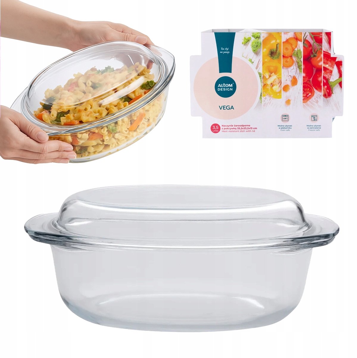 Ovenschaal met Deksel 3.5L Ovaal Glas - Vega