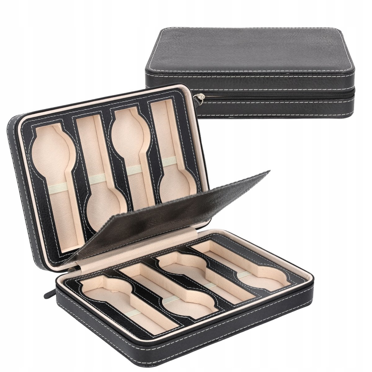 Reis-etui voor 8 horloges - Zwart, Organizer, Opbergdoos