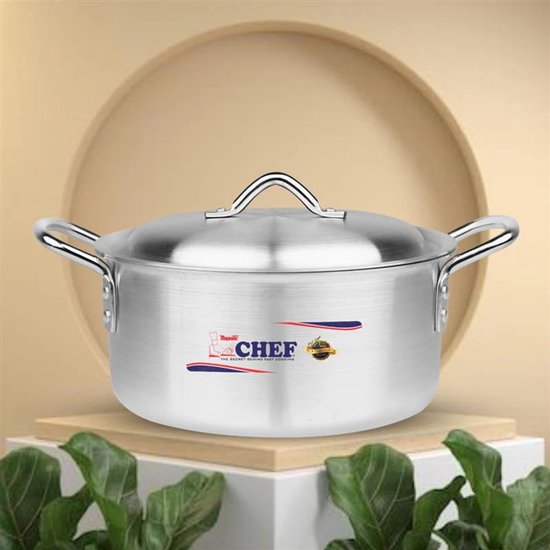 Marmite en acier inoxydable Premium, 1 pièce - Élégante marmite avec couvercle 28 cm x 15 cm - Compatible induction, gaz, électrique - Durable, lavable au lave-vaisselle, Set de Cuisine de qualité durable