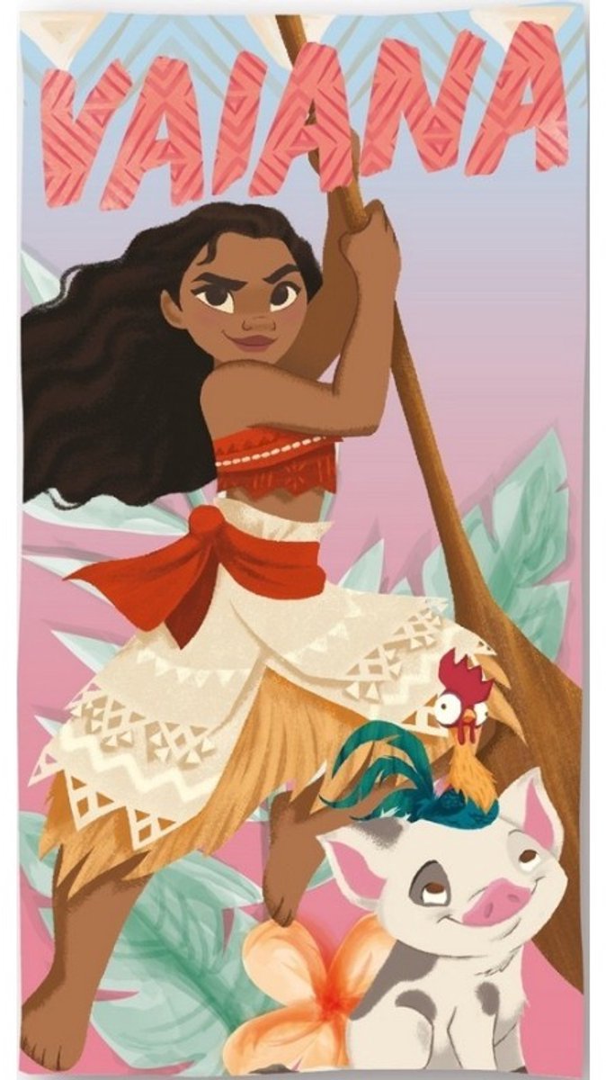 Disney - Vaiana - Strandlaken - Handdoek - 70x140Cm - 100% katoen.