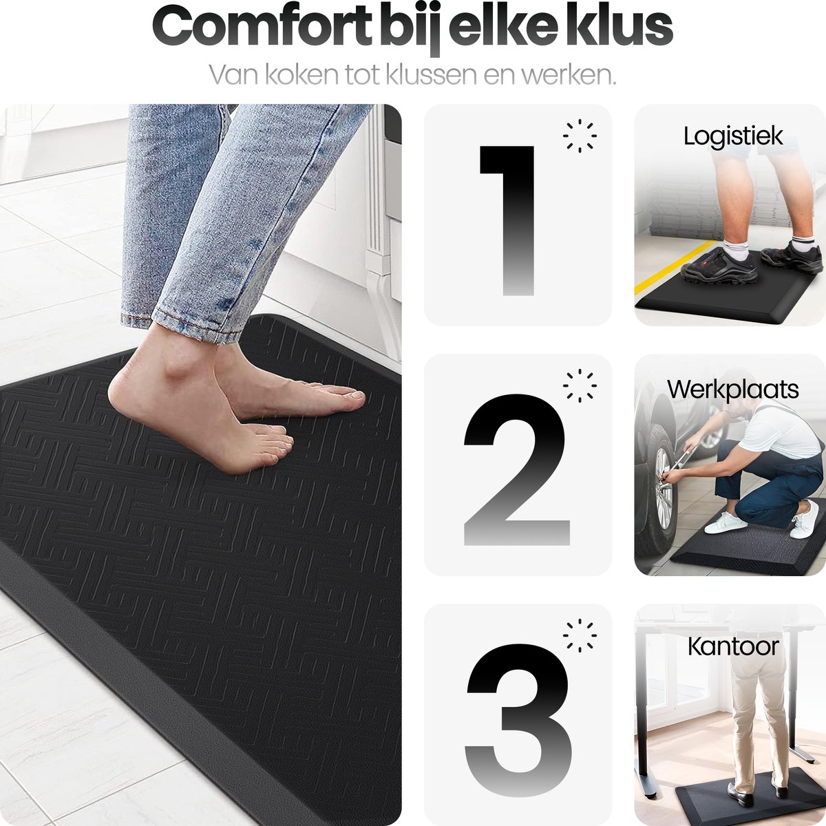 Comfort Mat - Anti-vermoeidheidsmat - Staande Bureau - Berekende ...