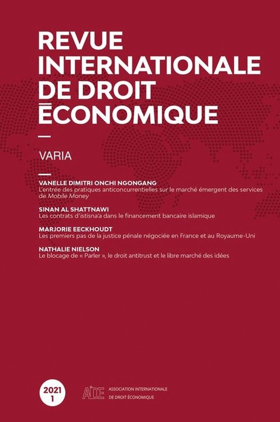Revue internationale de droit économique - cover