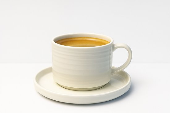 Mevaz 12-delige porseleinen koffiekopjes set – 220 ml – geribbeld design – 6 kopjes + 6 schotels – wit servies