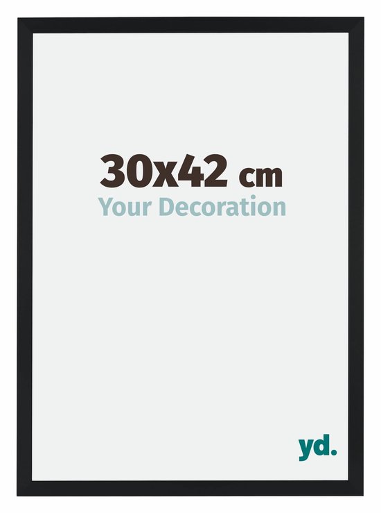 Zwarte fotolijst met tekst '30x42 cm Your Decoration'.