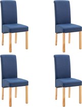 Eettafel stoelen Stof Blauw 4 STUKS / Eetkamer stoelen / Extra stoelen voor huiskamer / Dineerstoelen / Tafelstoelen / Barstoelen / Huiskamer stoelen/ Tafelstoelen / Barstoelen