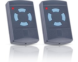 2x Garagedeur Afstandsbediening - Geschikt voor Hormann 868MHz afstandsbedieningen HSM2/4, HS1/2/4, HSE2/4, HSZ1/2 - 4 Knoppen - Geschikt voor Auto's, Garagedeuren, Poorten, Dakramen - Draadloze Afstandsbedieningen