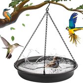 Voederbak voor Vgels 1 Stuk - Boomvogelbad - Vogelbad - Hangende Voederbak voor Vogels - voor Buiten in de Tuin - Buitendecoratie - Diameter 24,6 cm - Hoogte 5,1 cm - Kettinglengte Circa 40 cm - Geschikt voor Vogels om te Drinken en te Baden
