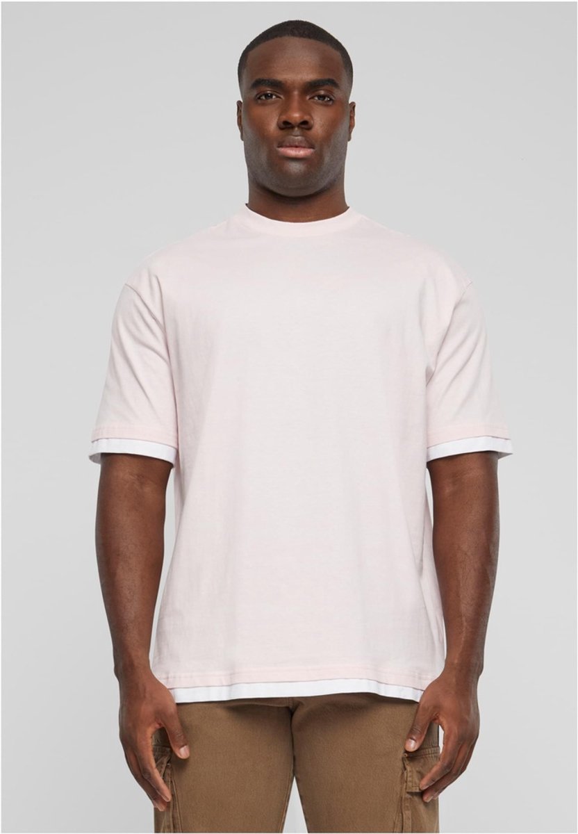 DEF - Visible Layer Heren Tshirt - S - Roze/Wit