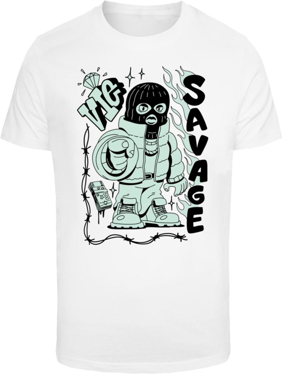 Mister Tee T-shirt Savage Balaclava Wit