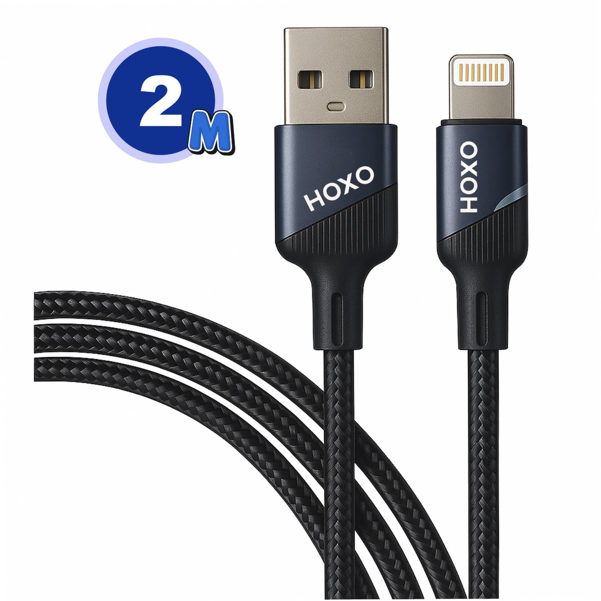 USB Kabel 60W - Geschikt voor USB A naar Lightning- 2 Meter - Opladen & Data Transfer - Snellader