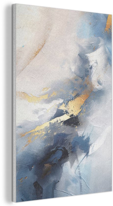 Akoestisch wandpaneel 40x60 cm - Vilt schilderij Blauw - Modern ...